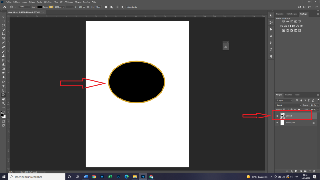 Créer une ellipse dans Adobe Photoshop